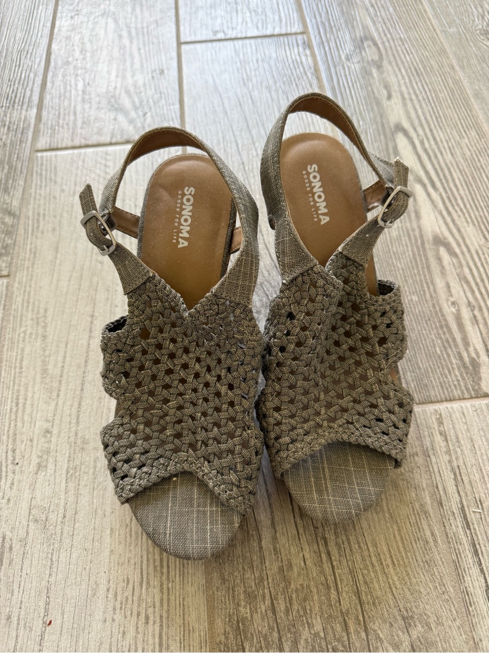 SONOMA Woven Slingback Sandals in Taupe size 9